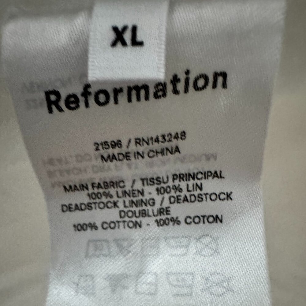 Reformation White Linen Wrap Skirt. Size XL. Like New. - Picture 4 of 4
